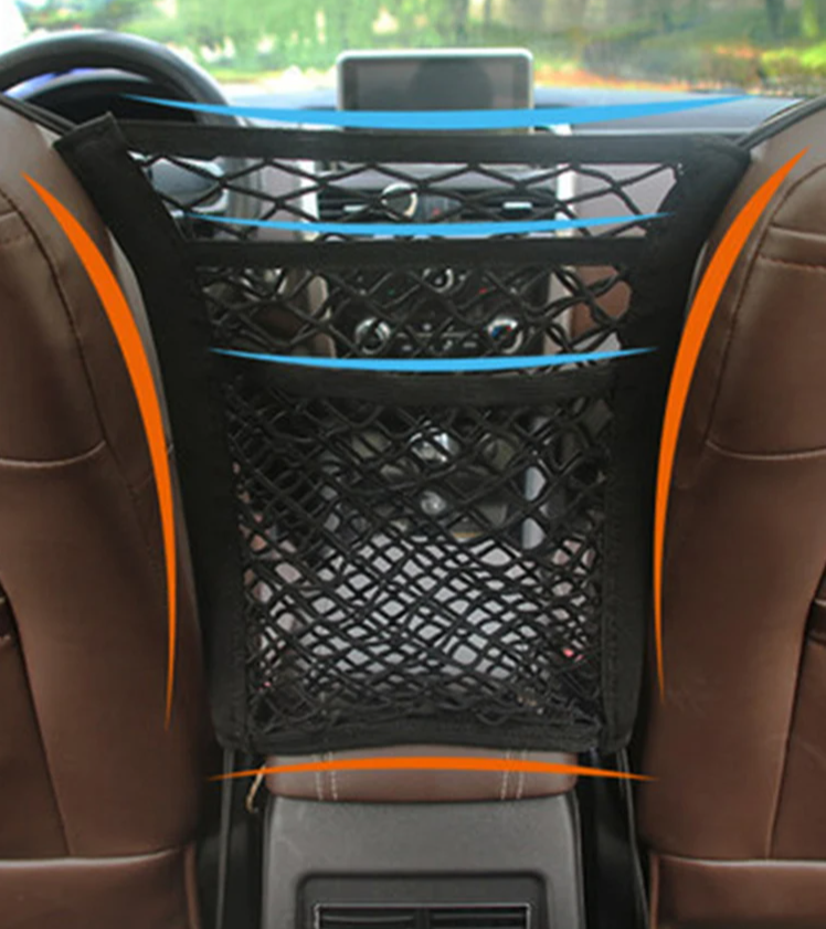 SAFEPET Auto Barrière met Net & Opbergtas – Veiligheid & Orde in de Auto