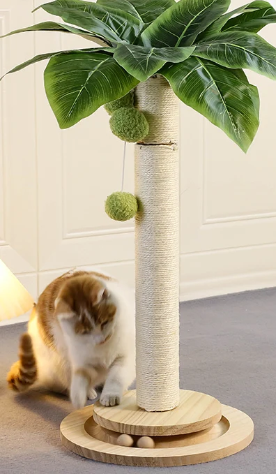KlimPaws Sisal Speelkrabpaal met Hangballen en Houten Balbaan
