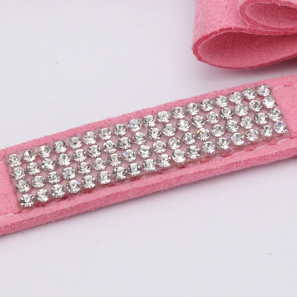 VelvetBow Luxe Honden- & Kattenharnas met Strass Vlinderstrik