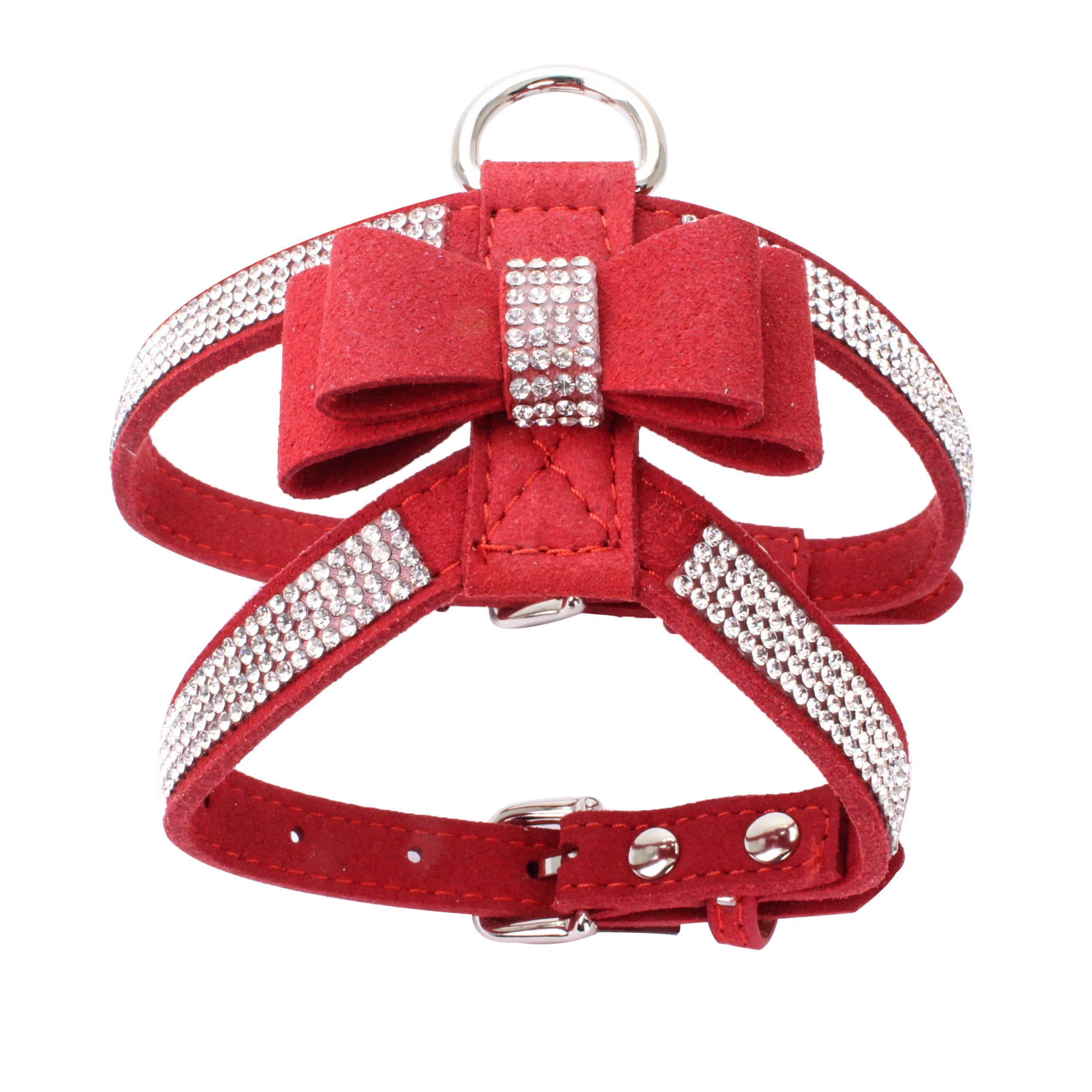 VelvetBow Luxe Honden- & Kattenharnas met Strass Vlinderstrik