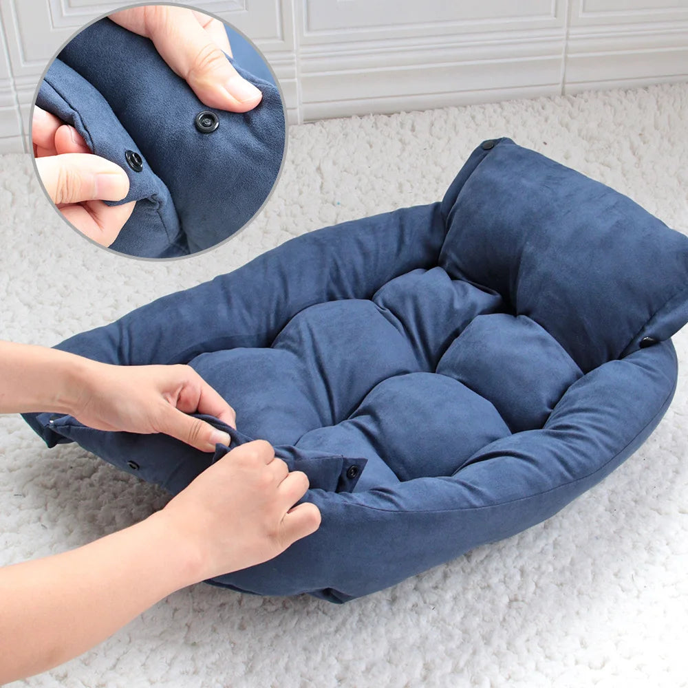SnuggleNest 3-in-1 Honden- & Kattenbed – Multifunctioneel Warm Winterbed