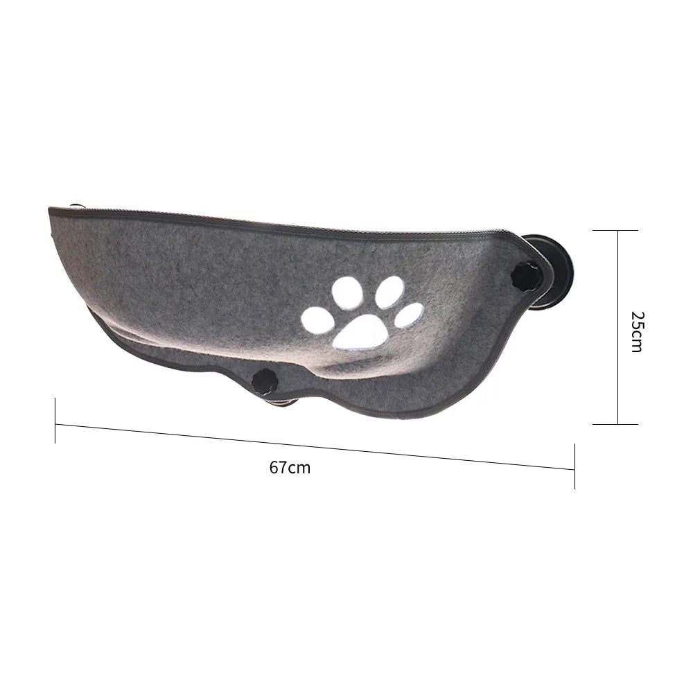 Kattenraamhangmat Fluweel & Vilt – 67×25 cm – Zuignap – 20 kg Draagkracht