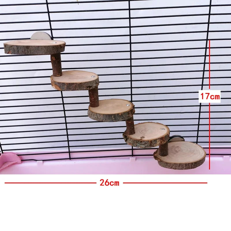 Houten klimladder voor hamsters of vogels β 3 of 5 treden