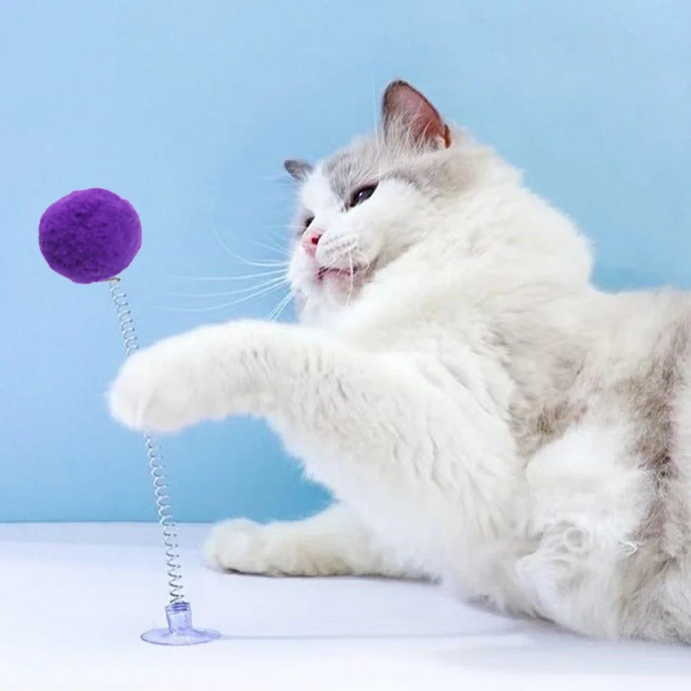 Interactief Katten Speelgoed met Veer en Pluizenbal – 17 cm, Metaal