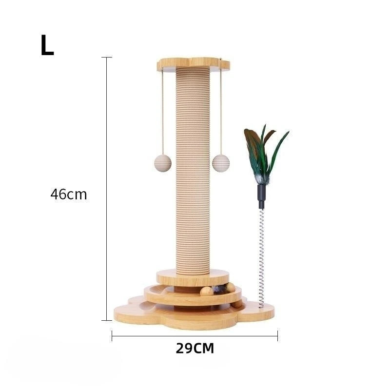 Kattenspeelgoed met Draaitafel, Sisal Krabplank & Houten Basis
