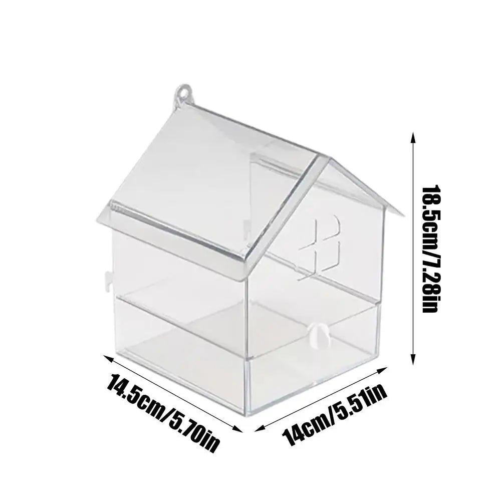 Acryl lekvrij vogelbad met lade – 14,5×14×18,5 cm voor parkieten