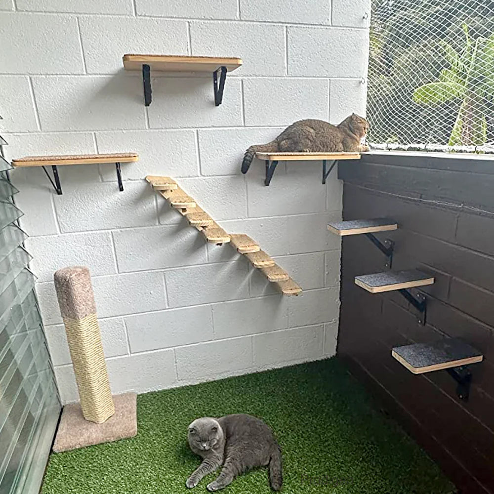 SkyNest Wandgemonteerde Kattenklimtoren