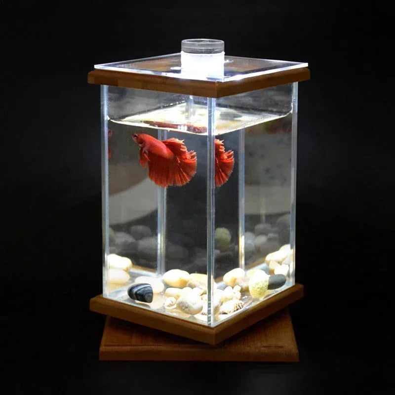 AquaGlow LED Cilindrisch Mini Aquarium