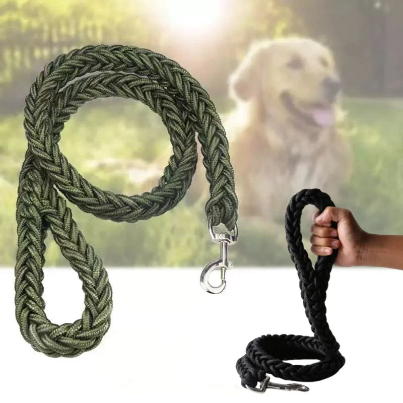 Sterke Nylon Hondenriem 115cm – Gevlochten voor Grote Honden