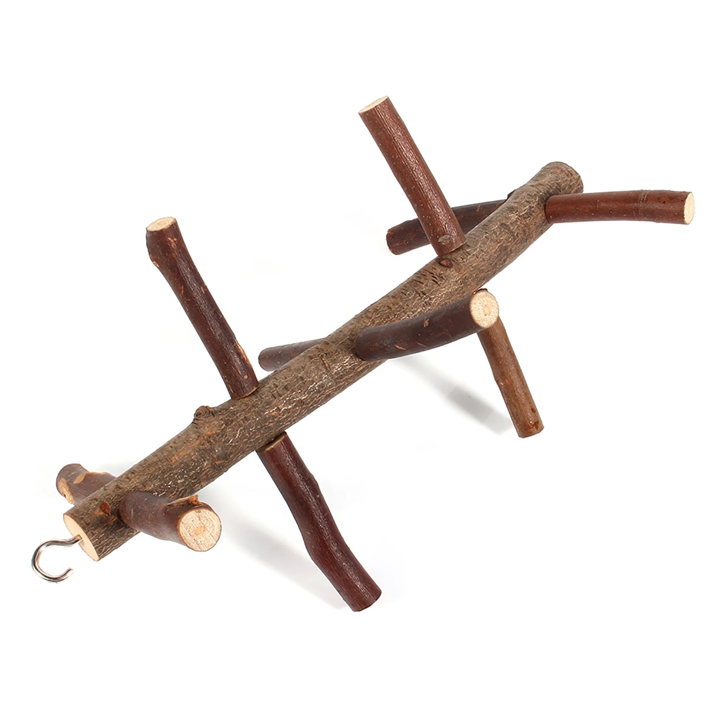 Papegaaienzitstok hout β natuurlijk vogelzitje met takken