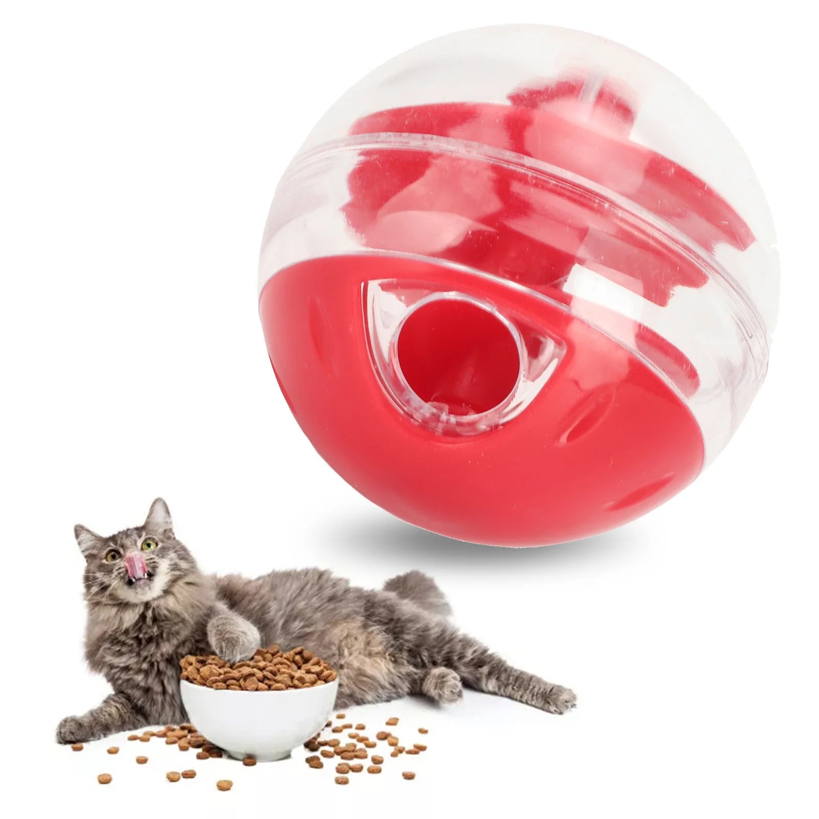 Interactieve Kattenvoerbal – 5 cm, Kunststof, Voor Snacks & Brokjes
