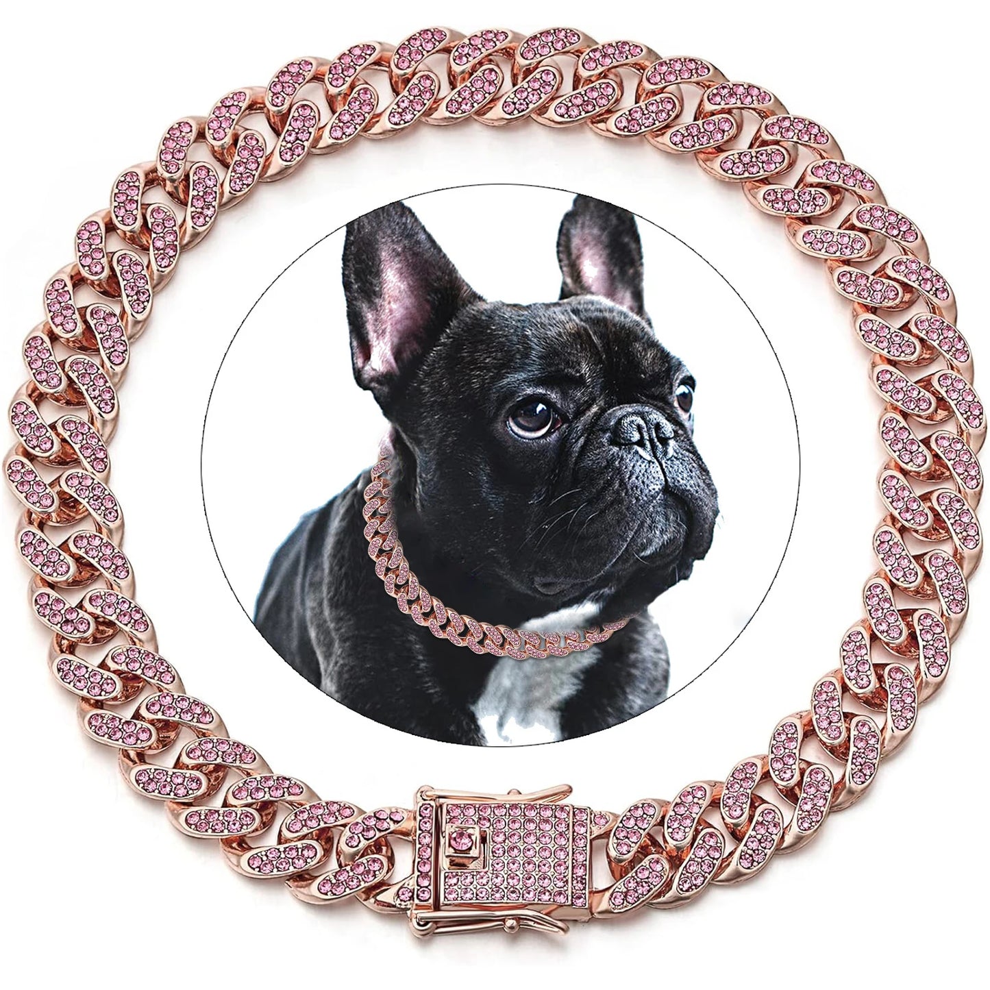 GlamPaw Diamond Cuban Link Halsband