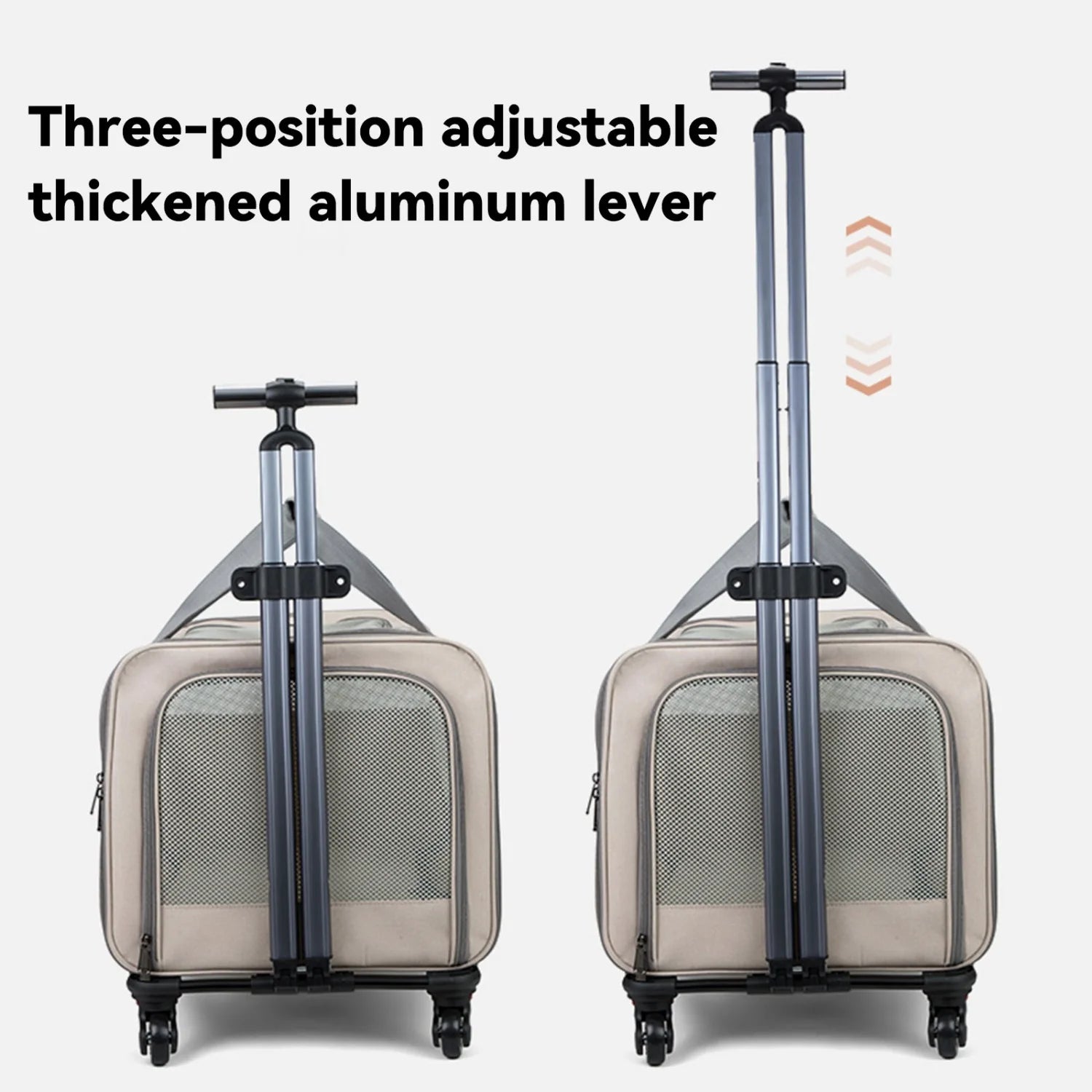 Huisdierentrolley Oxford Kaki 60x40x35 cm – Draagtas met Wielen voor Kat of Kleine Hond