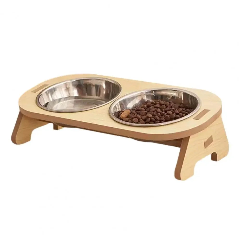 Verhoogde Houten Eetbak voor Katten en Honden – Enkel of Dubbel