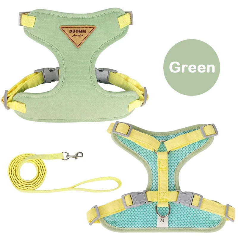 Puppy Harnas en Lijnset – Ademend Verstelbaar Vest Nylon XS-L