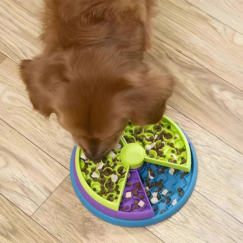 Slow Feeder Hond – 3-Lagen Puzzelbak, Antislip, Blauw/Groen