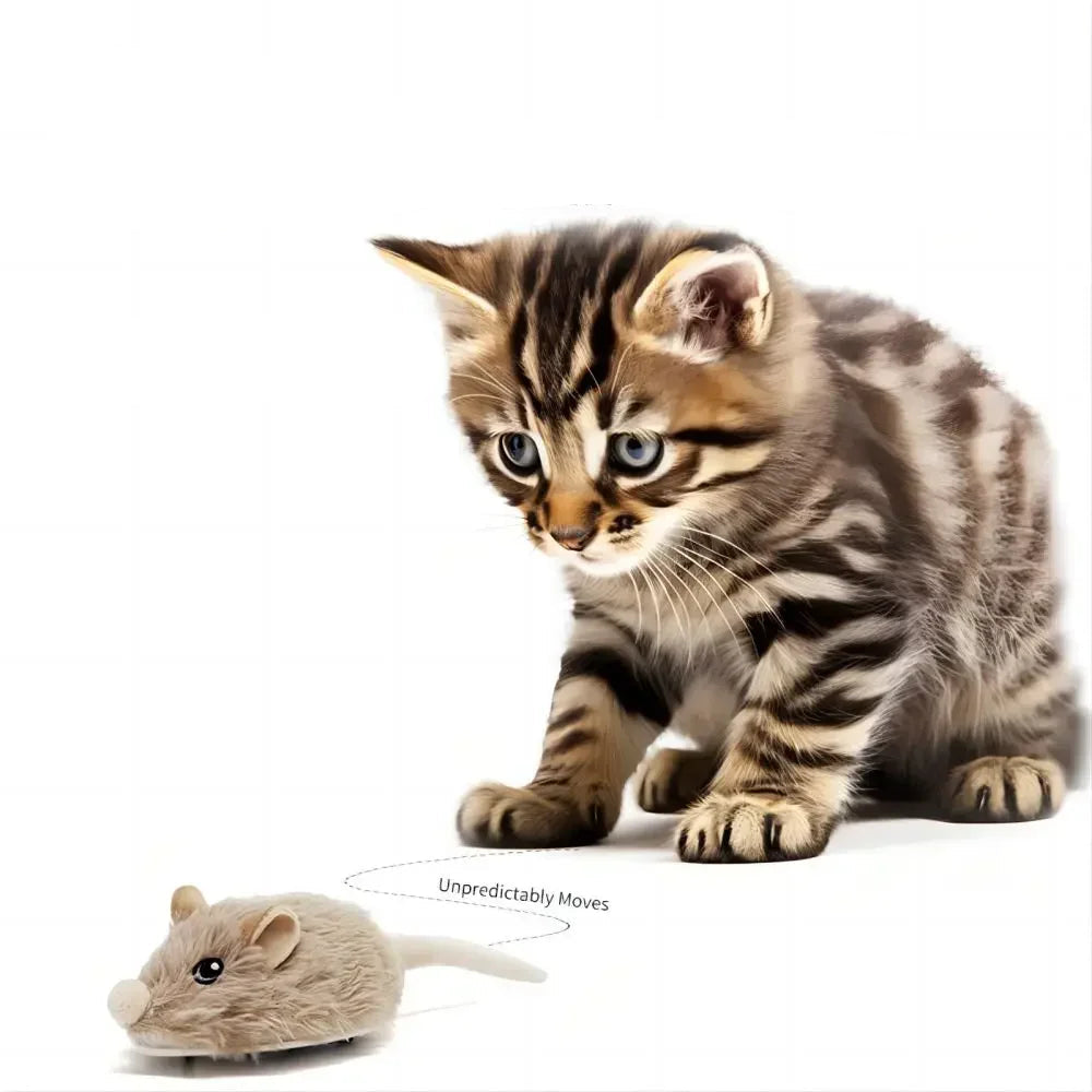 Oplaadbare Bewegende Kattenmuis met Staart en Geluid – 3 Modi
