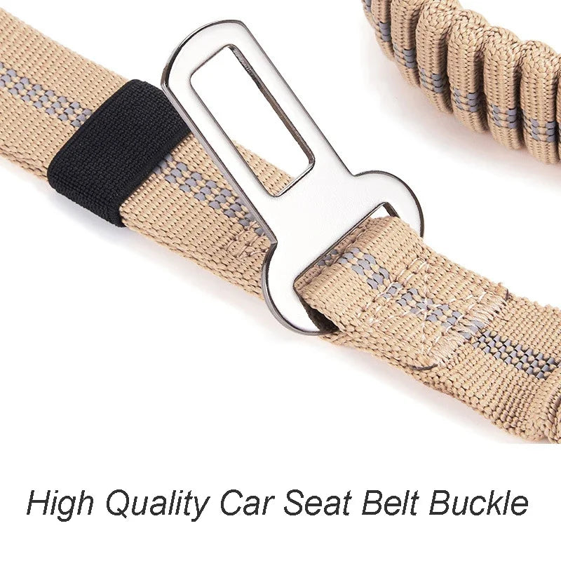 Reflecterende Bungee Hondenriem Nylon – Voor Grote Honden Zwart