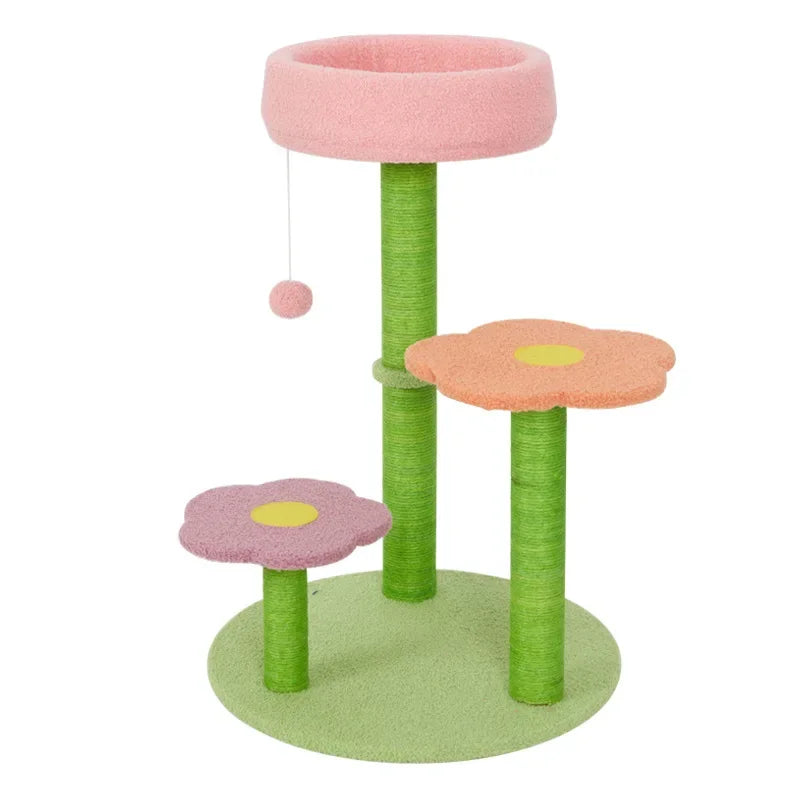 KlimPaws BloomNest Krabpaal met Springplatform en Bloemvormig Kattennest