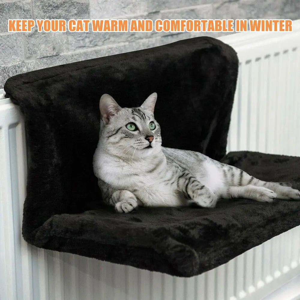 Radiator Kattenbed – Fleece Hangmat met Metalen Frame – 46x30x25 cm