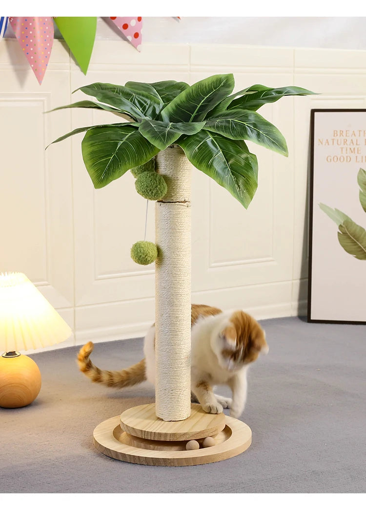 KlimPaws Sisal Speelkrabpaal met Hangballen en Houten Balbaan