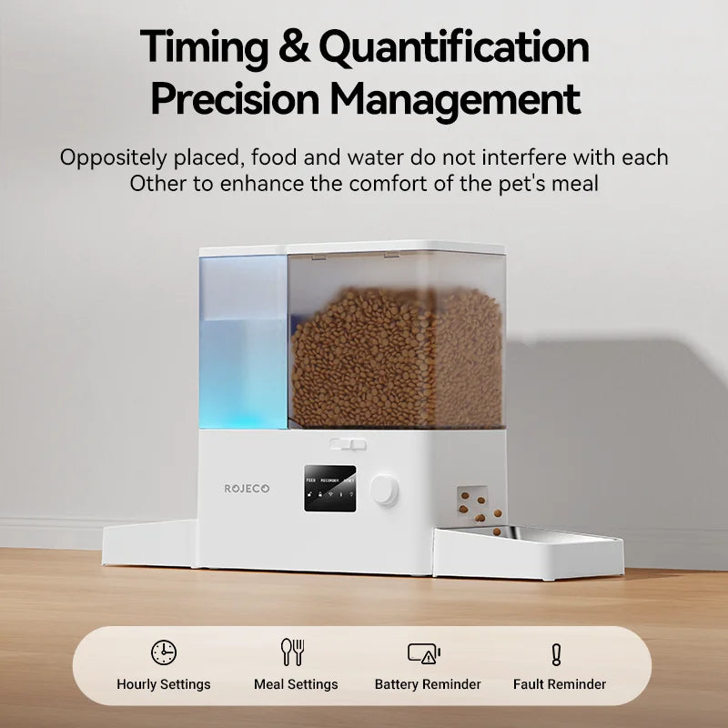 Slimme automatische voerbak hond 8,5L – WiFi app & waterdispenser