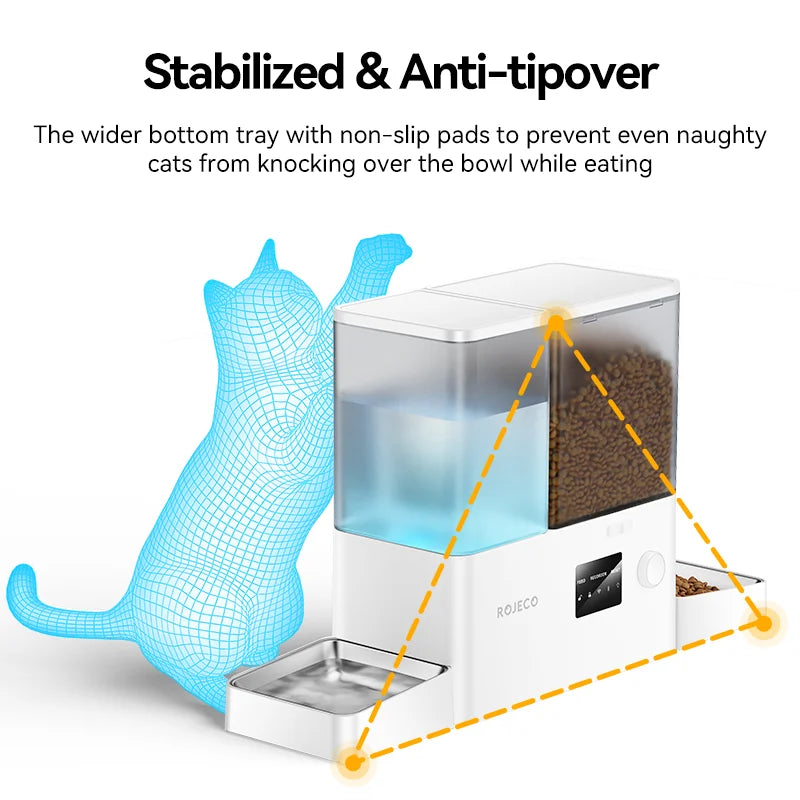 Slimme automatische voerbak hond 8,5L – WiFi app & waterdispenser