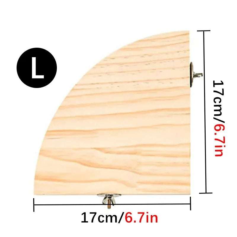 Papegaaienzitstok standaard hout – natuurlijk, waaiervorm