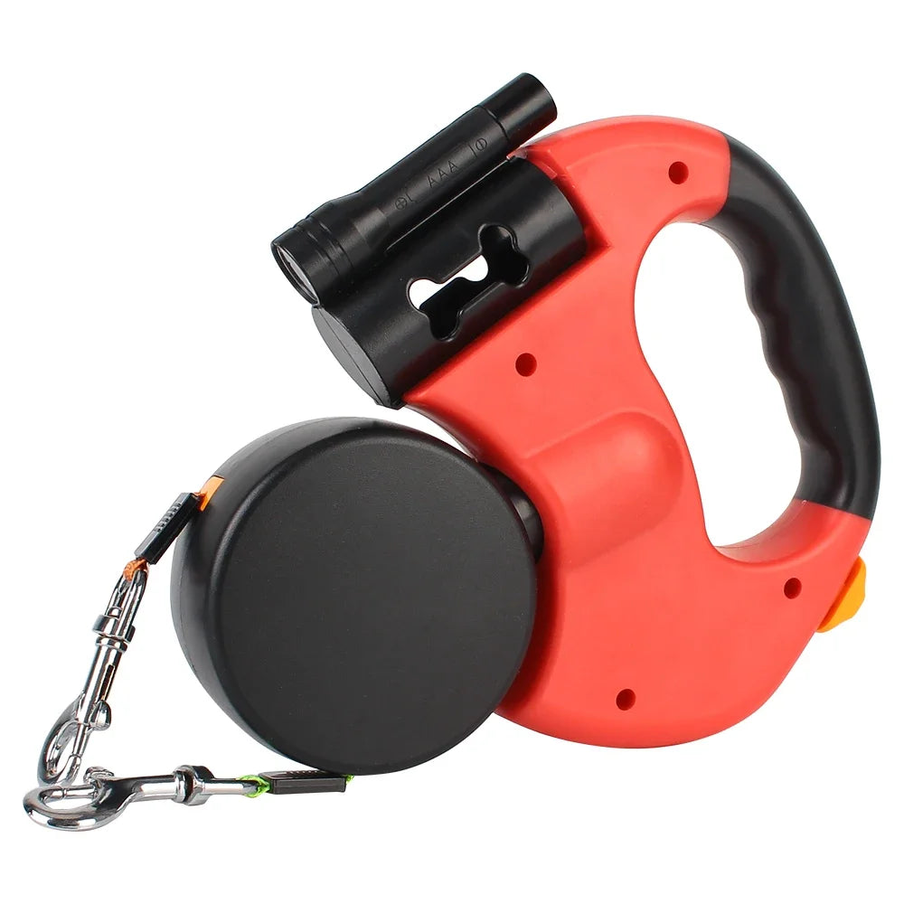 DuoWalk 3M Automatische Hondenriem met Zaklamp & Poepzakhouder