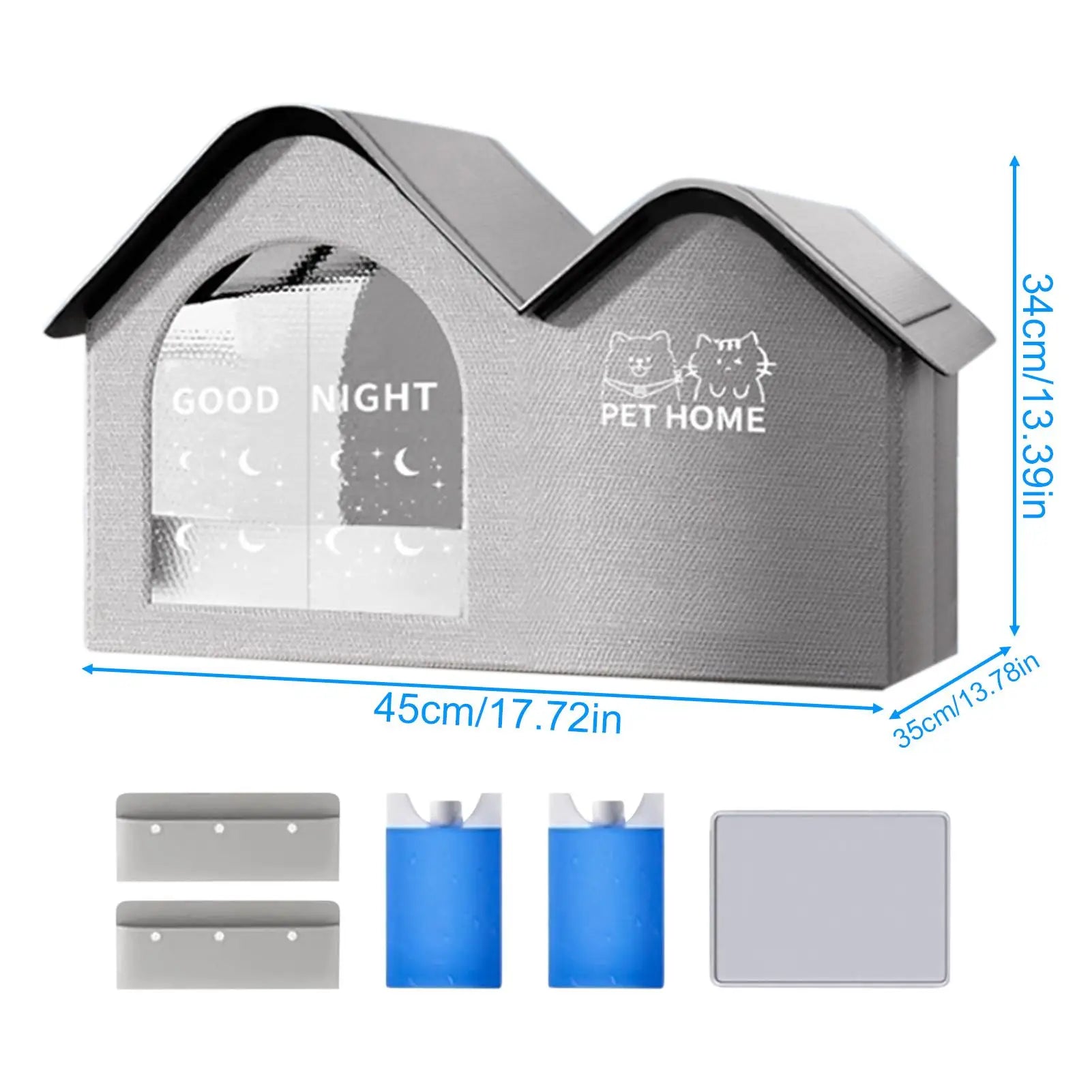 ThermaKool Opvouwbaar Isolerend Kattenhuis – 2-in-1 Verkoelend & Verwarmend met Ijspacks & Keerbaar Matras