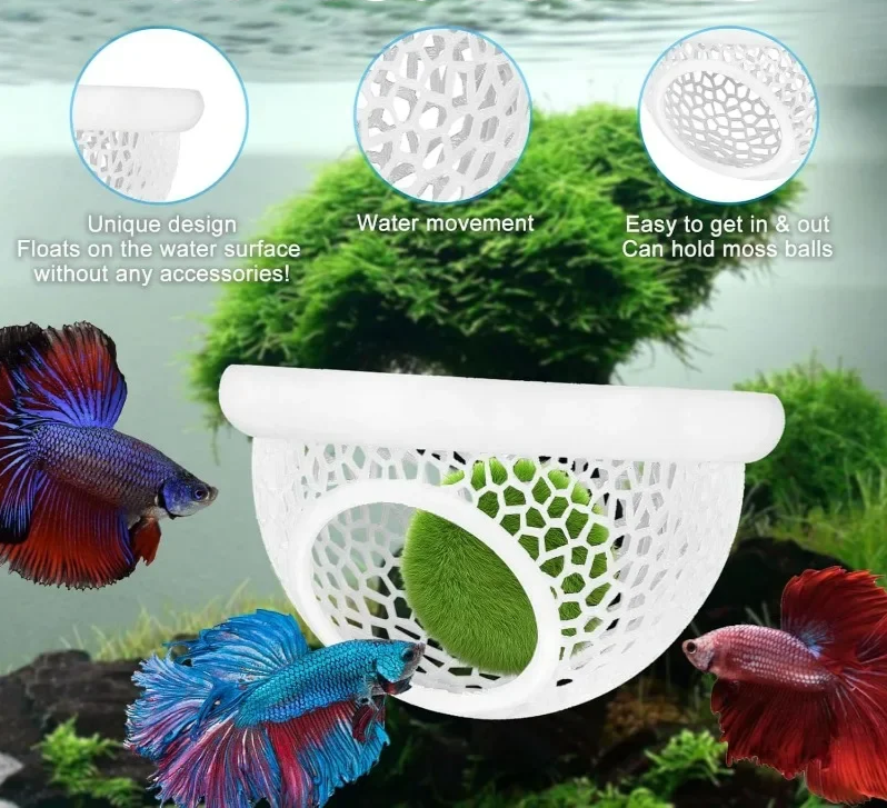 AquaHaven 3-in-1 Drijvende Grottenschuilplaats & Voederring voor Betta’s en Kleine Aquariumdieren