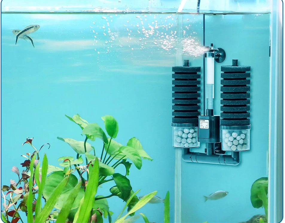 AquaSilent Stil Aquariumfilter | Biochemische Sponsfilter voor Viskom & Garnalenpoel