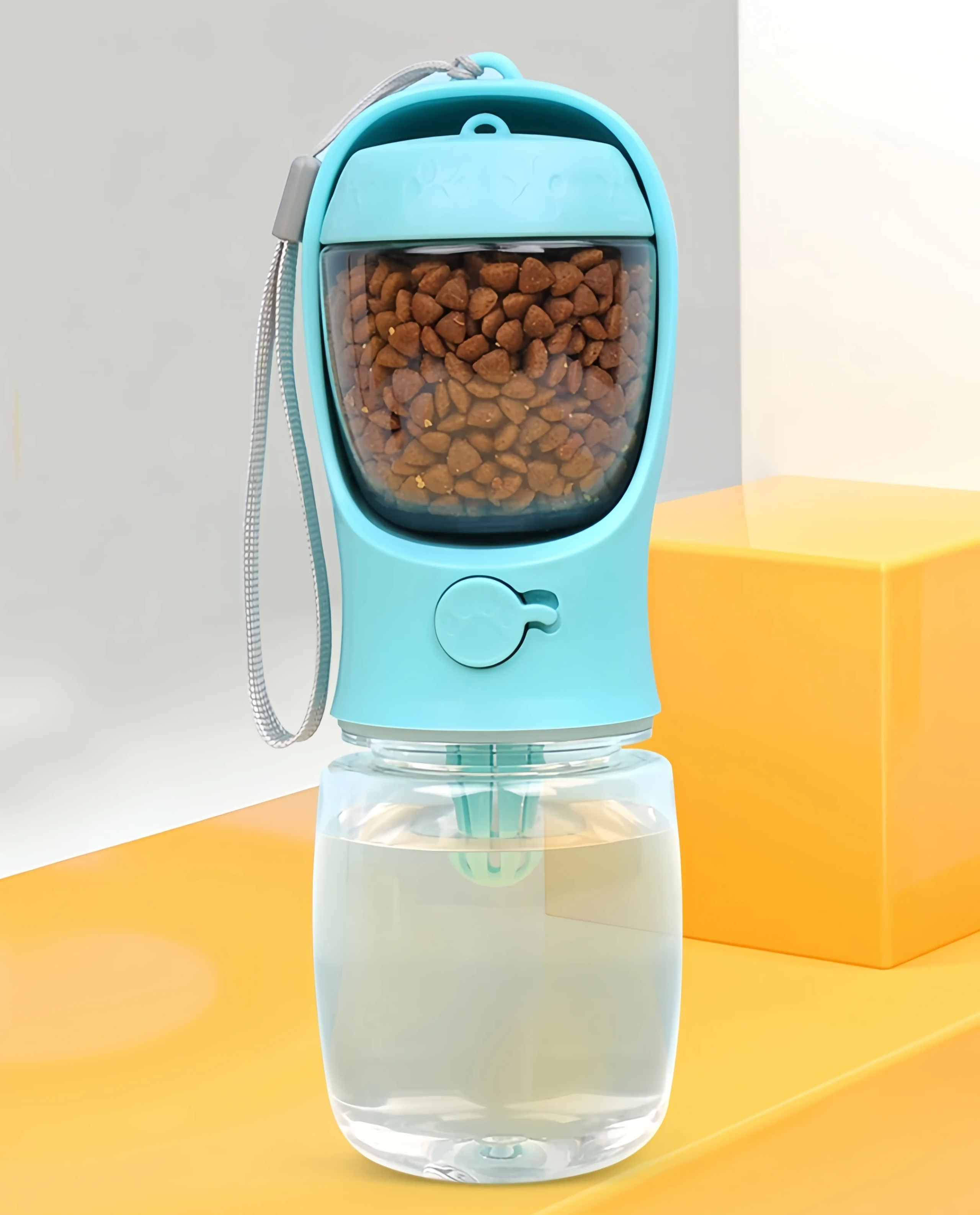 DUOPET 2-in-1 Draagbare Drinkfles & Voercontainer