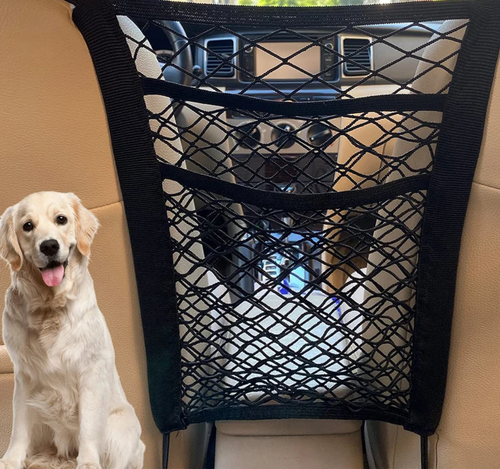 SAFEPET Auto Barrière met Net & Opbergtas – Veiligheid & Orde in de Auto