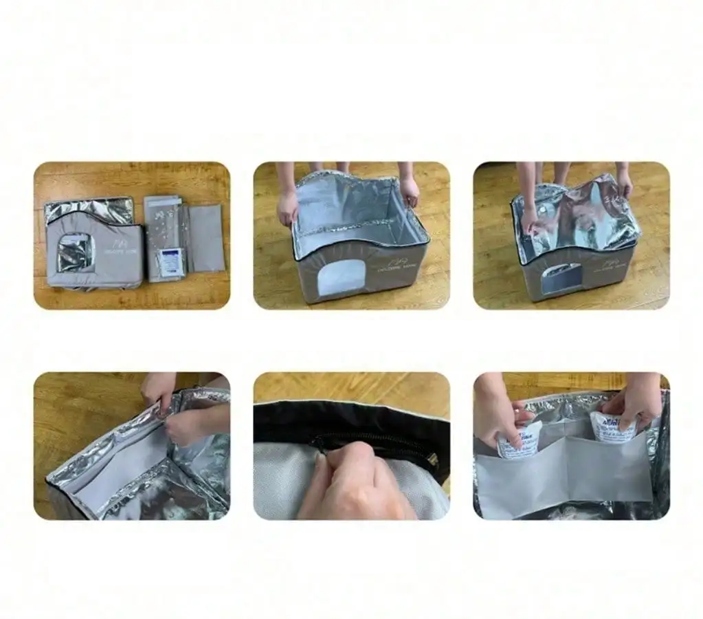 ThermaKool Opvouwbaar Isolerend Kattenhuis – 2-in-1 Verkoelend & Verwarmend met Ijspacks & Keerbaar Matras