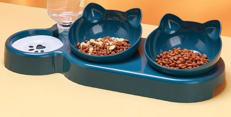 Drink & Eat 3-in-1 Kattenvoerbak Set met Waterdispenser