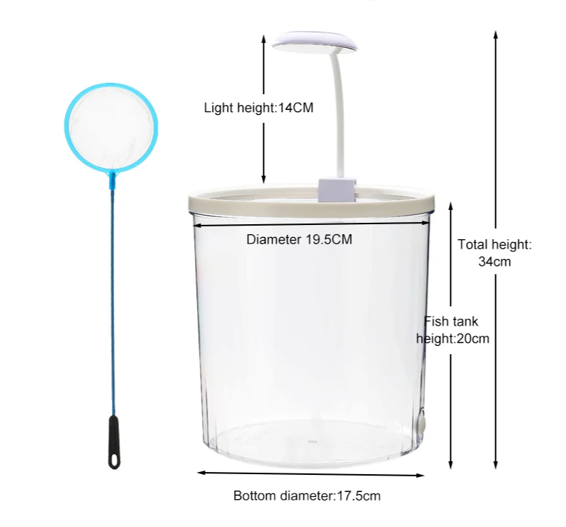 EcoFlow Kleine Ronde Vissenkom met Zuurstofrijk Water