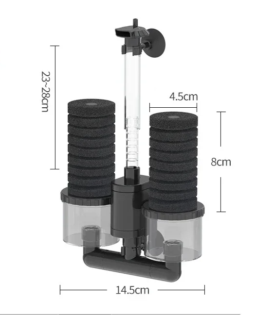 AquaSilent Stil Aquariumfilter | Biochemische Sponsfilter voor Viskom & Garnalenpoel