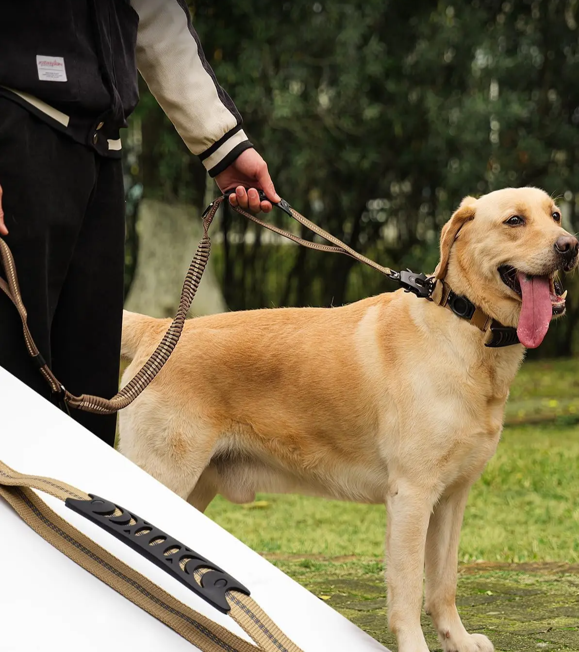 TACTIGRIP Reflecterende Schokabsorberende Hondenriem met Autogordel – Voor Krachtige en Actieve Honden