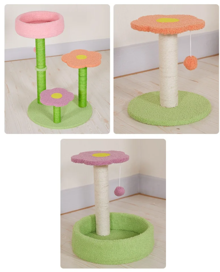 KlimPaws BloomNest Krabpaal met Springplatform en Bloemvormig Kattennest