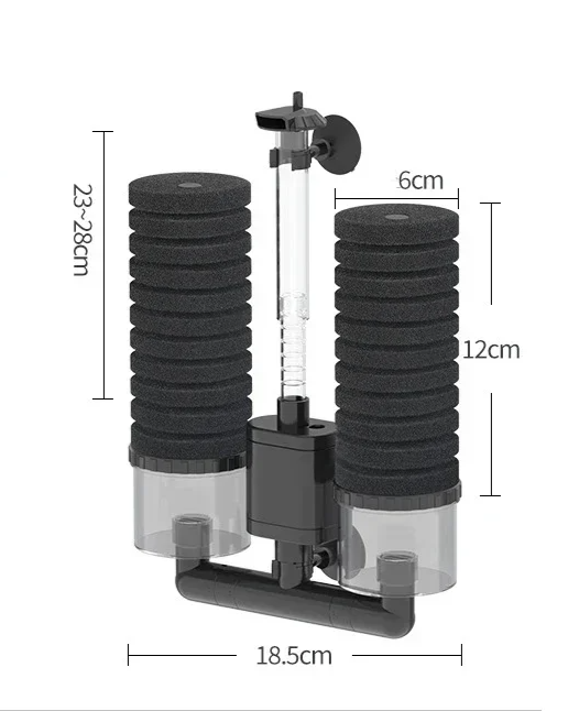 AquaSilent Stil Aquariumfilter | Biochemische Sponsfilter voor Viskom & Garnalenpoel