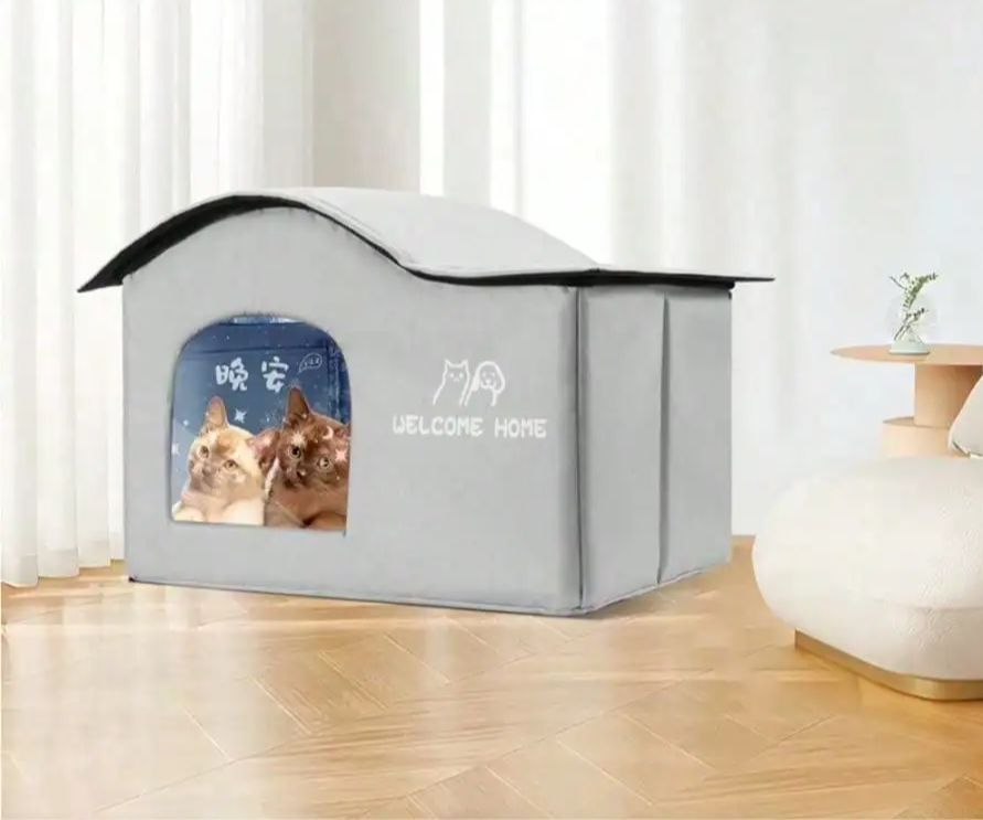 ThermaKool Opvouwbaar Isolerend Kattenhuis – 2-in-1 Verkoelend & Verwarmend met Ijspacks & Keerbaar Matras