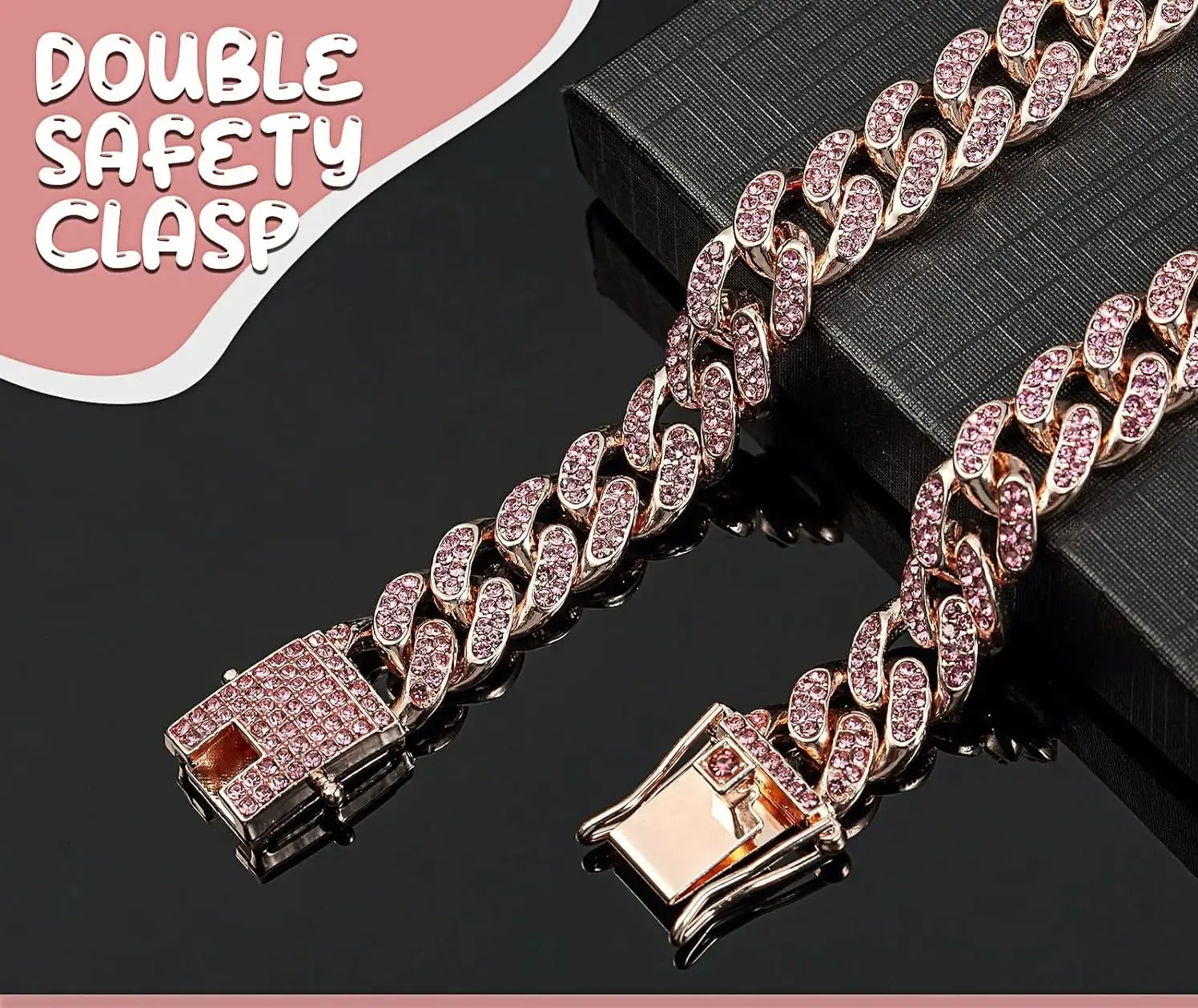 GlamPaw Diamond Cuban Link Halsband
