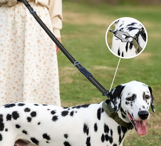 TACTIGRIP Reflecterende Schokabsorberende Hondenriem met Autogordel – Voor Krachtige en Actieve Honden