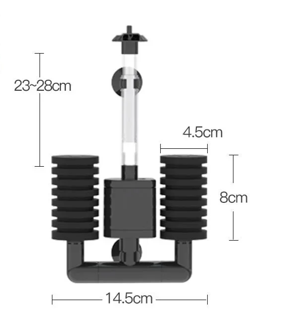 AquaSilent Stil Aquariumfilter | Biochemische Sponsfilter voor Viskom & Garnalenpoel