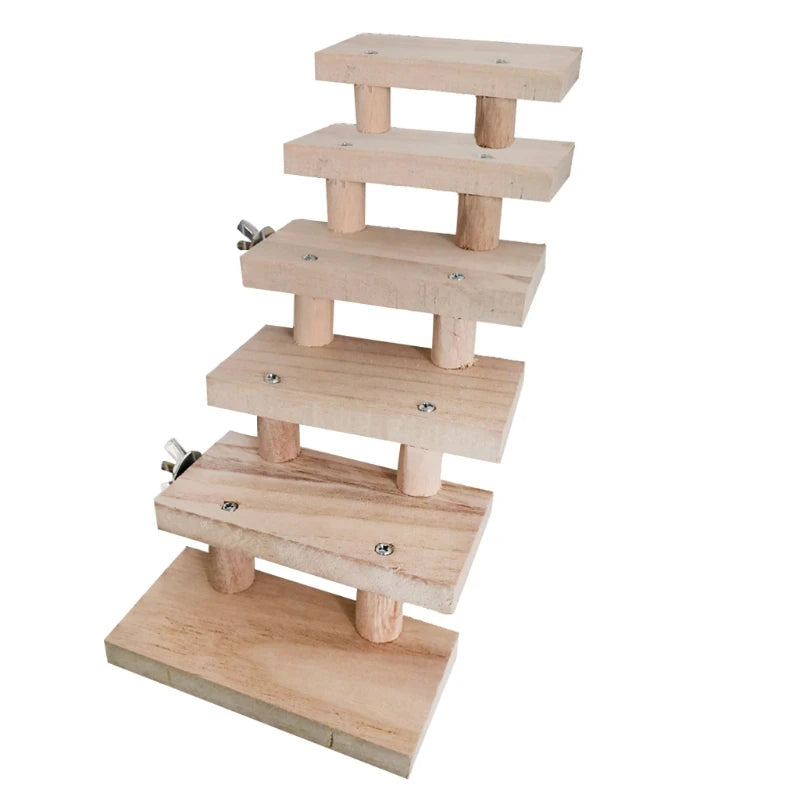 Houten hamsterladder meerlagig – 3 t/m 8 lagen – houtkleur