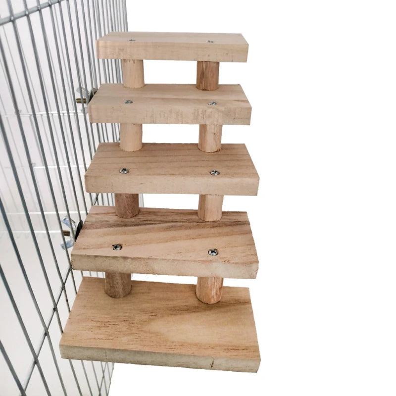 Houten hamsterladder meerlagig – 3 t/m 8 lagen – houtkleur