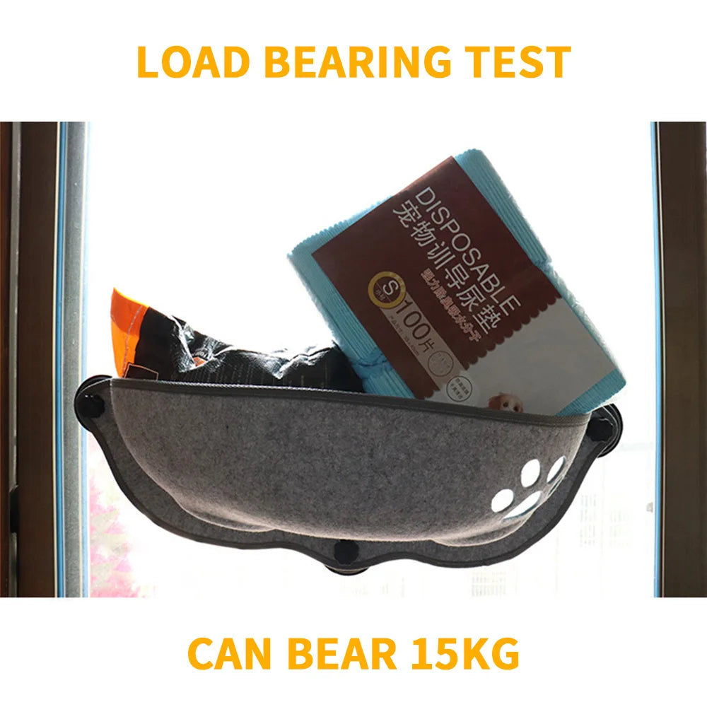 Kattenraamhangmat Fluweel & Vilt – 67×25 cm – Zuignap – 20 kg Draagkracht