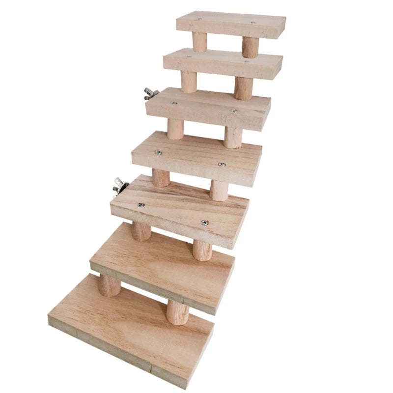 Houten hamsterladder meerlagig – 3 t/m 8 lagen – houtkleur