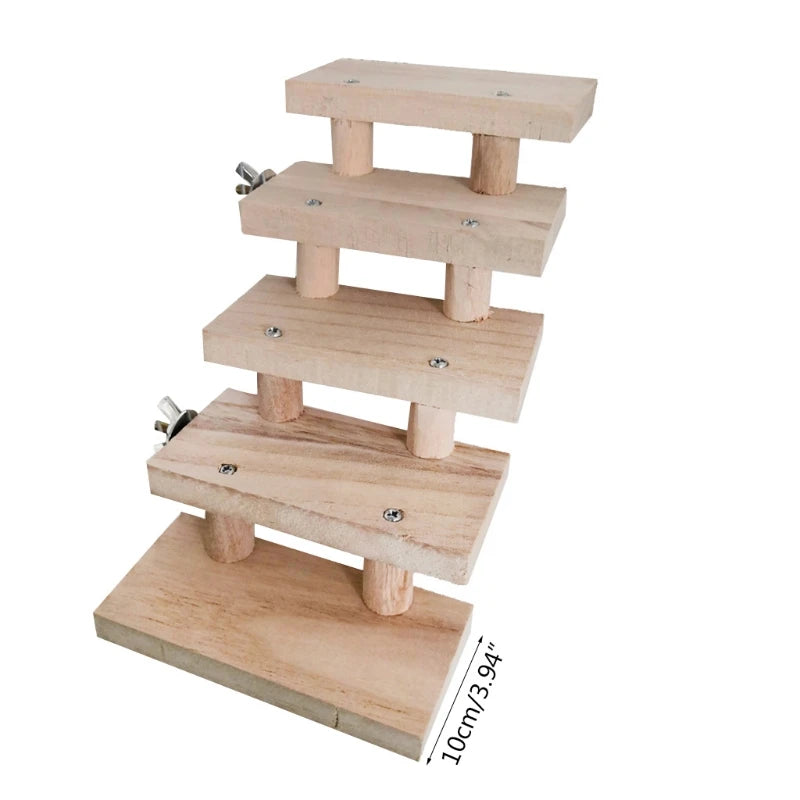Houten hamsterladder meerlagig – 3 t/m 8 lagen – houtkleur
